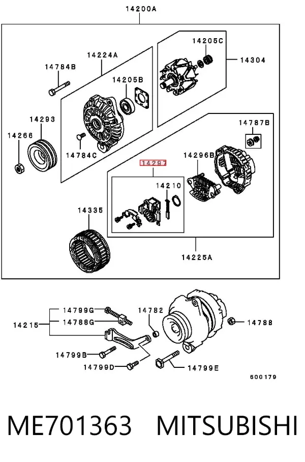 Regulator alternatora (przekaźnik ładowania) ME701363 Mitsubishi