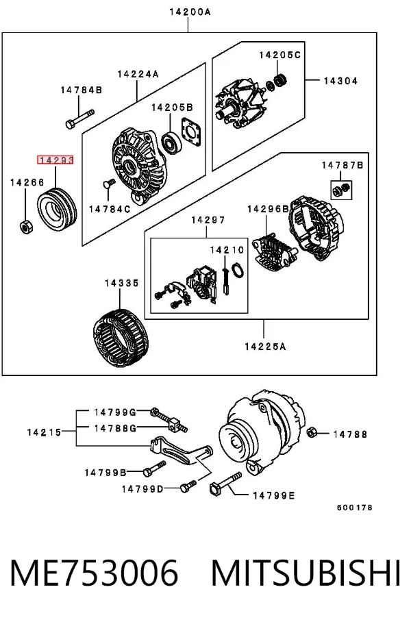 Koło pasowe alternatora Mitsubishi Pajero IV LONG