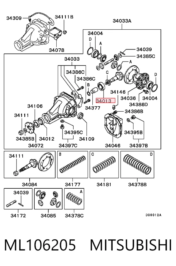 Łożysko piasty przedniej ML106205 Mitsubishi