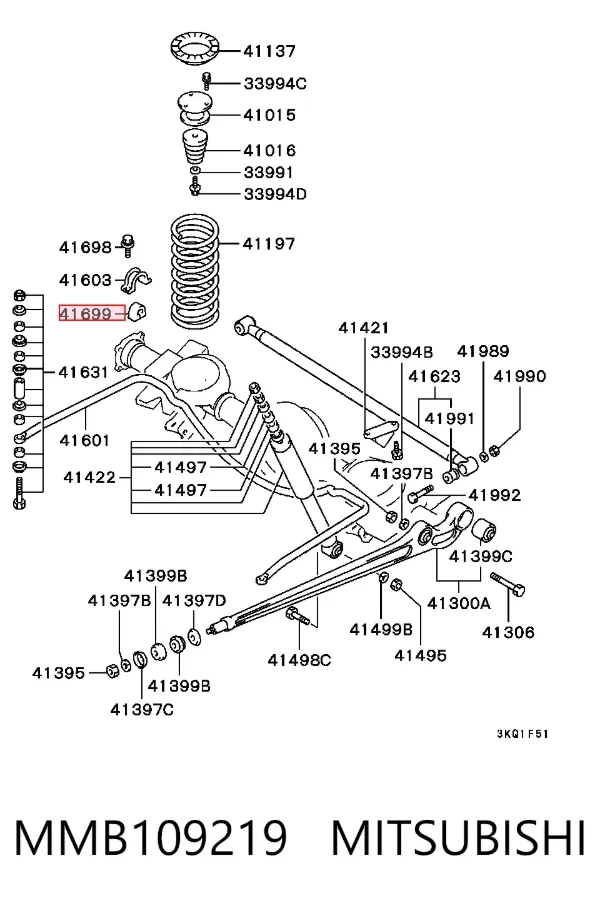 Tuleja stabilizatora tylnego MMB109219 Mitsubishi