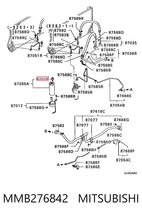 Czujnik ciśnienia bezwzględnego klimatyzacji MMB276842 Mitsubishi