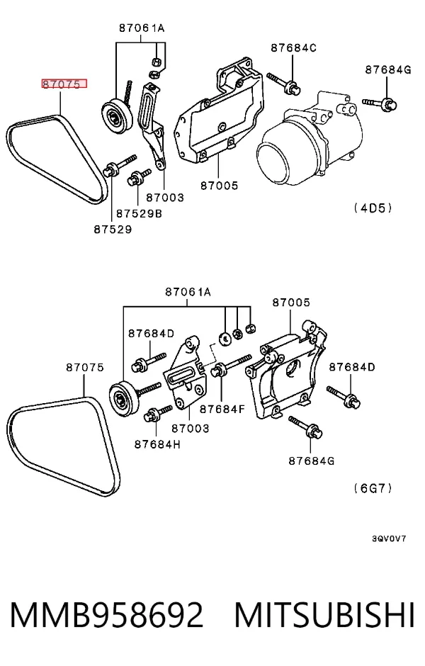 Pas napędowy mechanizmów MMB958692 Mitsubishi