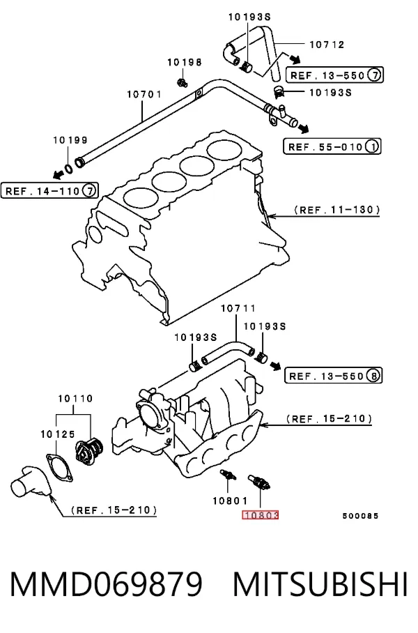 Czujnik temperatury płynu chłodzącego MMD069879 Mitsubishi