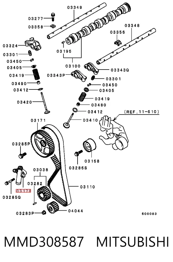 Napinacz paska rozrządu MMD308587 Mitsubishi