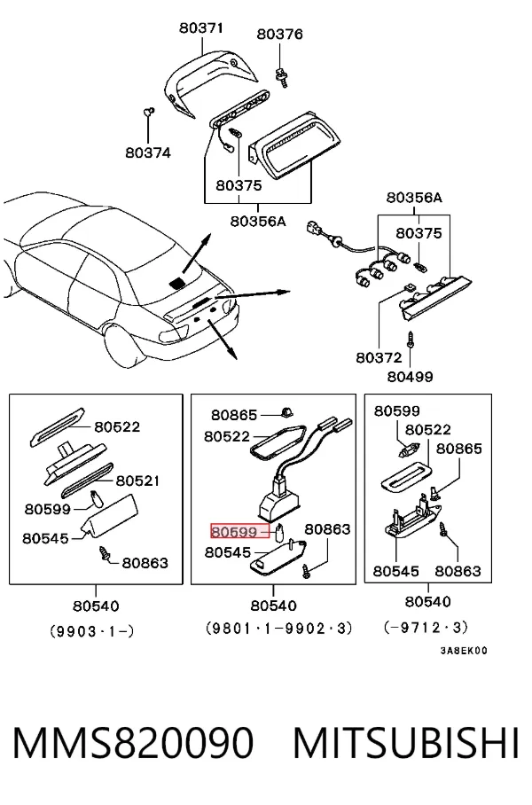 Żarówka oświetlenia wnętrza/kabiny MMS820090 Mitsubishi