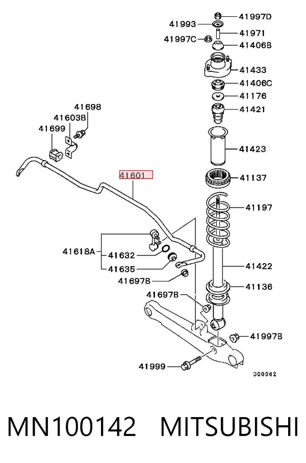 Stabilizator tylny MN100142 Mitsubishi