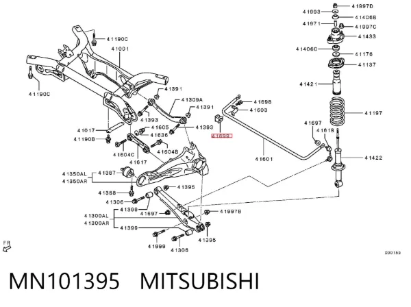Tuleja stabilizatora tylnego MN101395 Mitsubishi