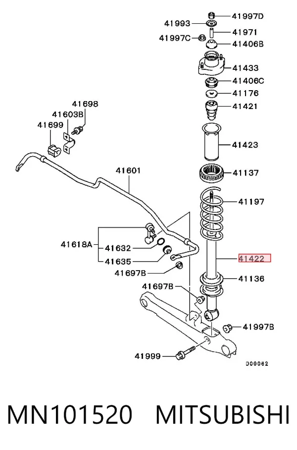Amortyzator tylny MN101520 Mitsubishi