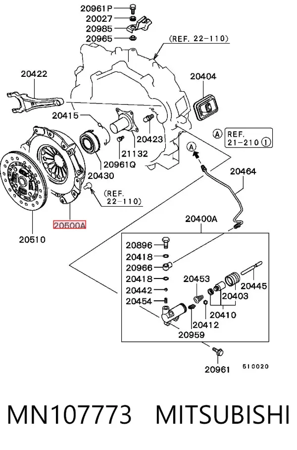 Docisk sprzęgła MN107773 Mitsubishi