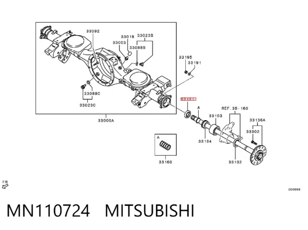 Uszczelniacz półosi mostu tylnego wewnętrzny MN110724 Mitsubishi