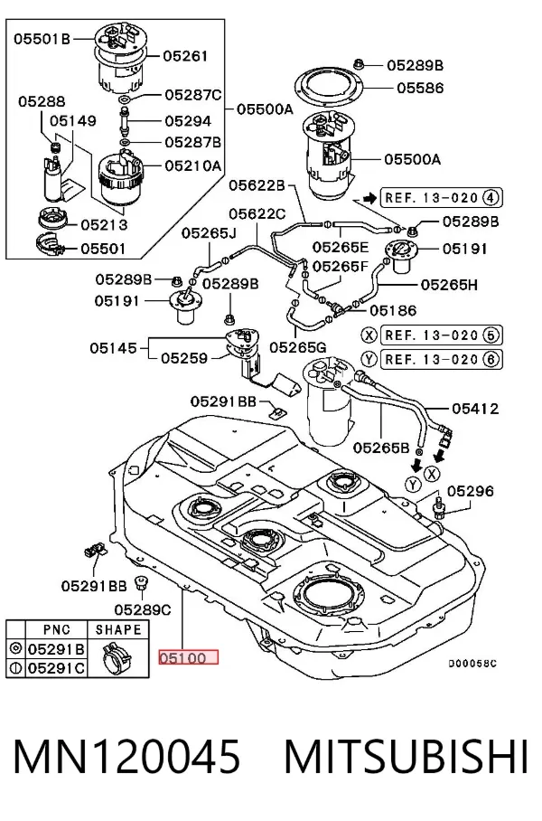 Zbiornik paliwa MN120045 Mitsubishi