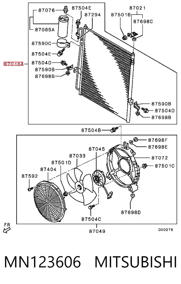 Chłodnica klimatyzacji MN123606 Mitsubishi