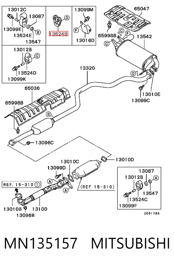Poduszka mocowania tłumika MN135157 Mitsubishi
