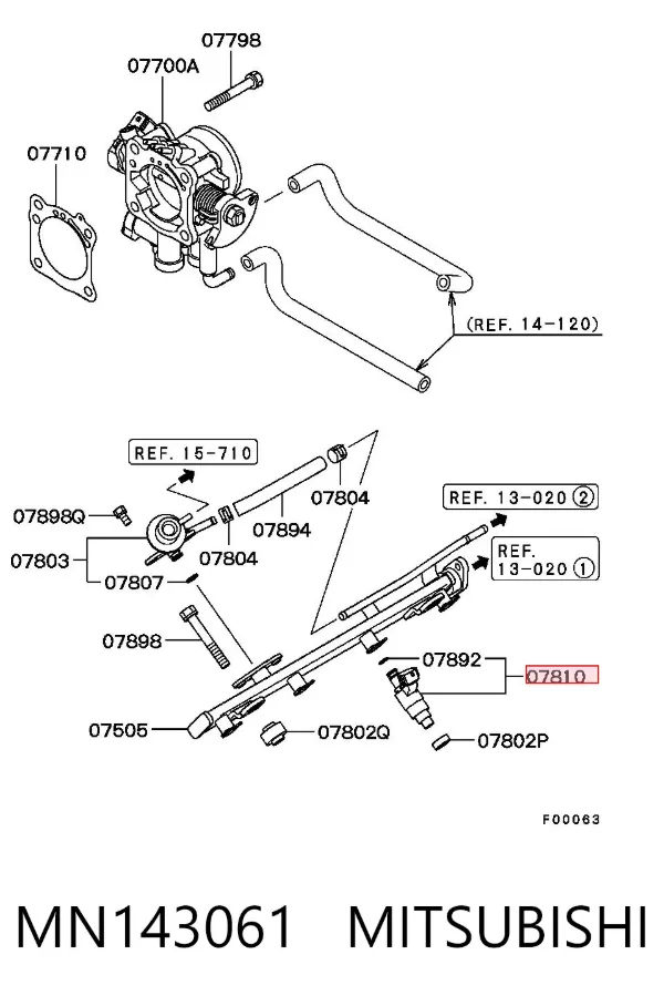 Wtryskiwacz paliwa MN143061 Mitsubishi
