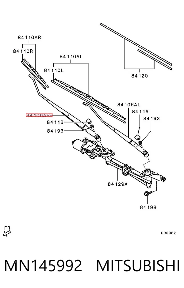 Ramię wycieraczki szyby przedniej Mitsubishi Colt VI