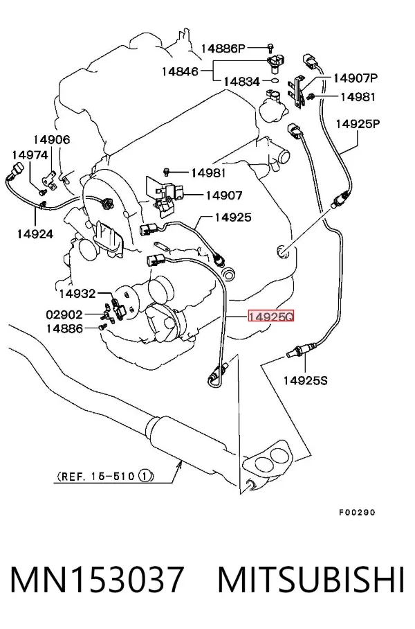 Sonda lambda czujnik tlenu po katalizatorze lewy MN153037 Mitsubishi