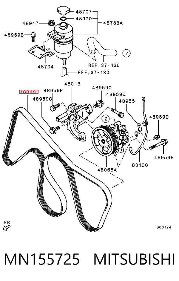 Pas napędowy mechanizmów MN155725 Mitsubishi
