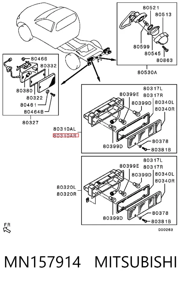 Lampa zespolona tylna prawa MN157914 Mitsubishi