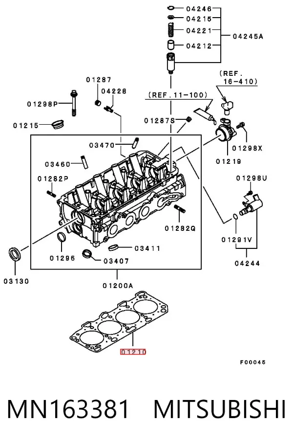 Uszczelka głowicy cylindrów MN163381 Mitsubishi