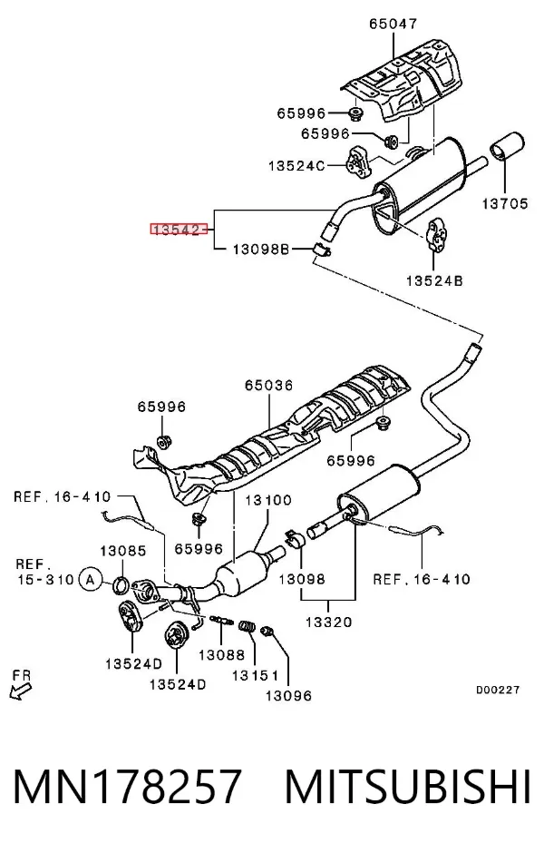 Tłumik, tylna część MN178257 Mitsubishi