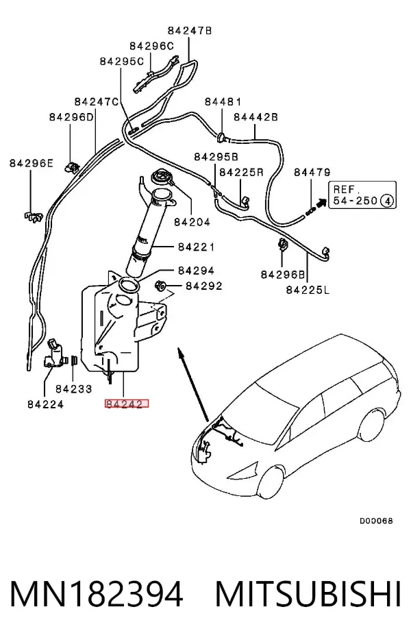 Zbiorniczek spryskiwacza szyb Mitsubishi Grandis NAW