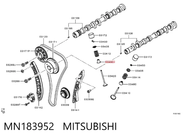Uszczelniacz zaworu wylotowego MN183952 Mitsubishi