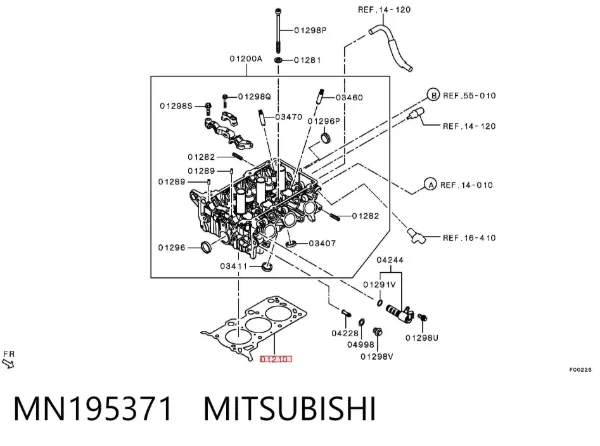 Uszczelka głowicy cylindrów MN195371 Mitsubishi
