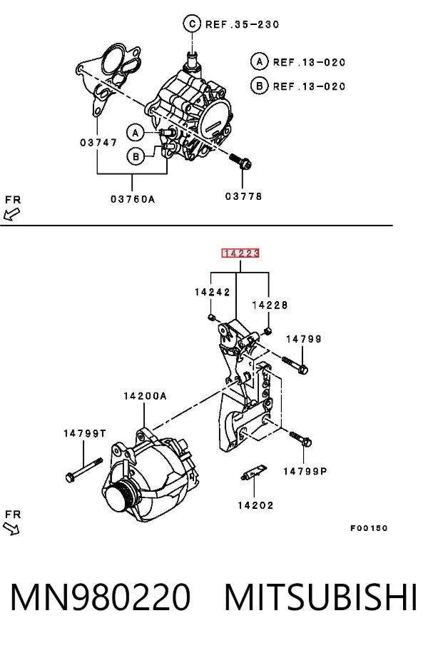 Wspornik alternatora Mitsubishi Outlander II XL