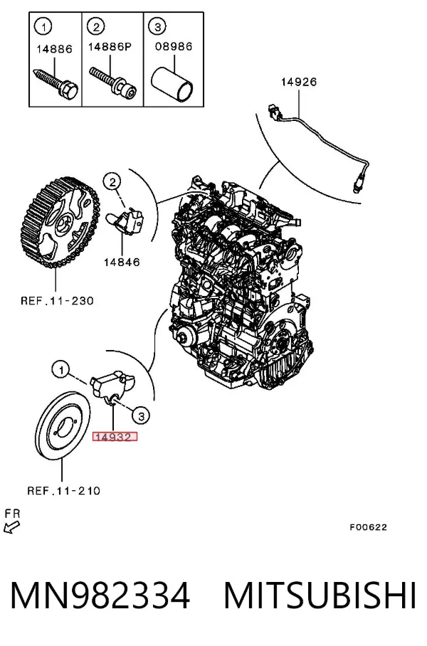 Czujnik położenia wału korbowego MN982334 Mitsubishi