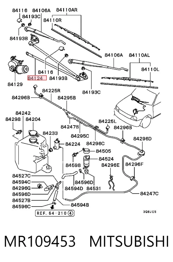 Mechanizm wycieraczek MR109453 Mitsubishi