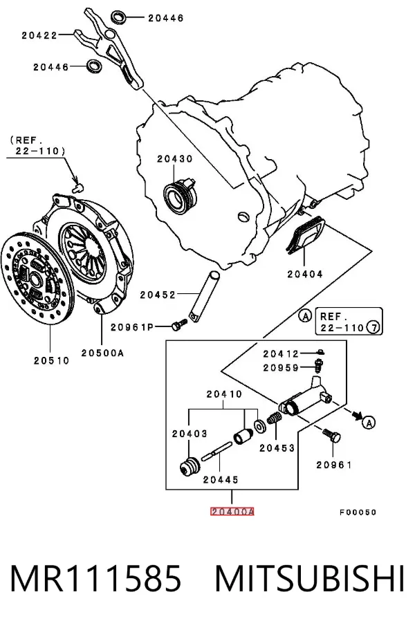 Cylinder roboczy sprzęgła MR111585 Mitsubishi