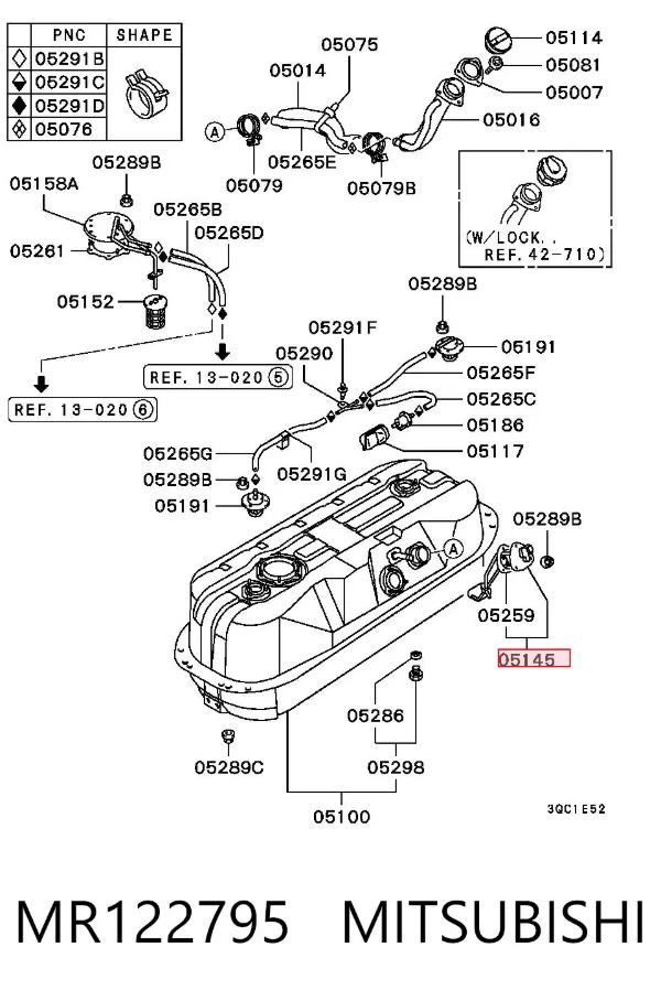 Czujnik poziomu paliwa w zbiorniku Mitsubishi L 200 III