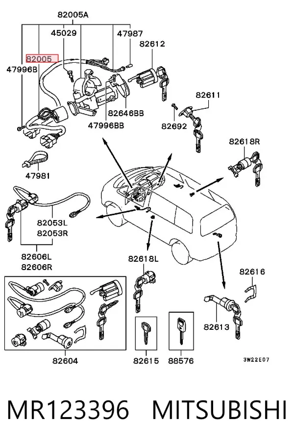 Kostka stacyjki zapłonowej Mitsubishi L 200 III
