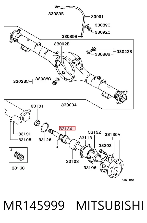 Lożysko piasty tylnej MR145999 Mitsubishi