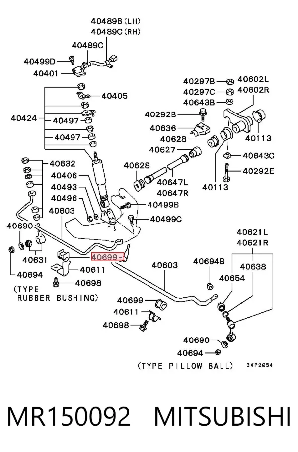 Tuleja stabilizatora przedniego MR150092 Mitsubishi