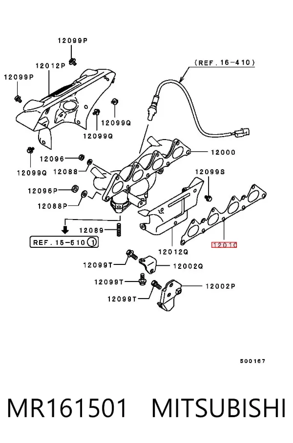 Uszczelka kolektora wydechowego Mitsubishi Lancer V