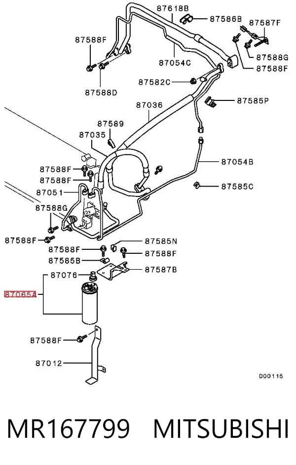 Osuszacz klimatyzacji MR167799 Mitsubishi