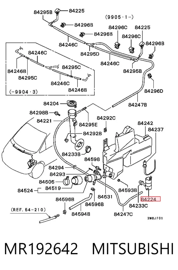Pompka spryskiwacza szyby przedniej MR192642 Mitsubishi
