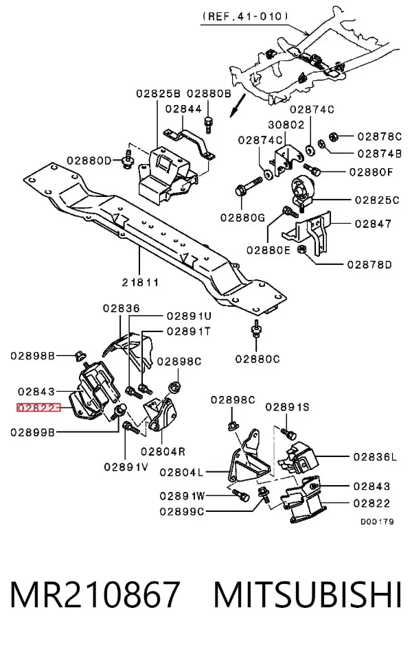 Poduszka (podpora) silnika lewa/prawa MR210867 Mitsubishi