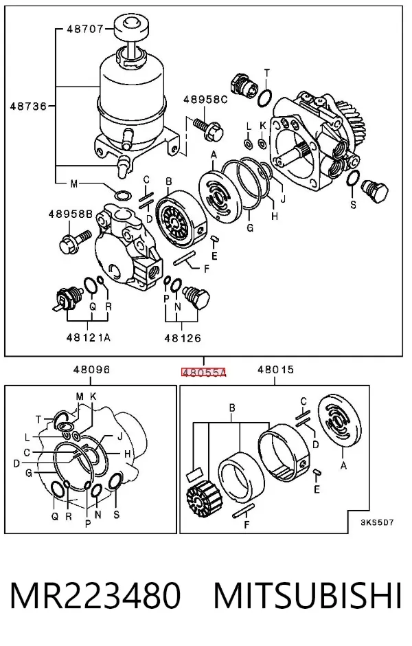 Pompa wspomagania hydraulicznego kierownicy Mitsubishi Pajero III