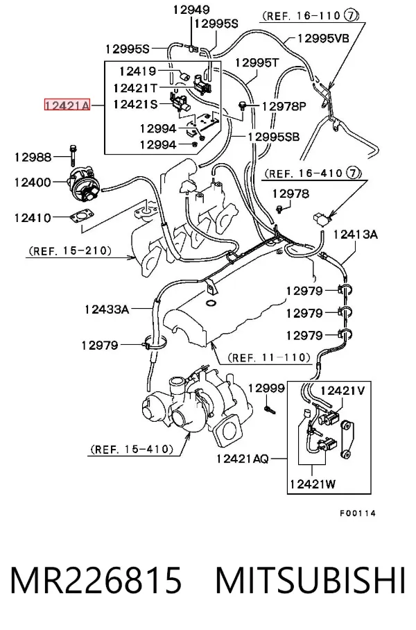Przetwornik ciśnienia (solenoid) doładowania MR226815 Mitsubishi