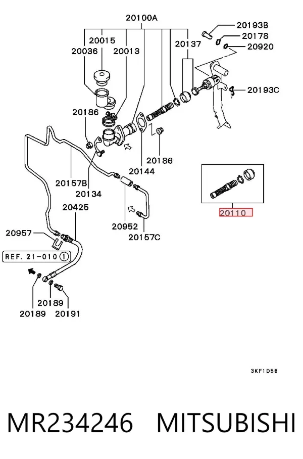 Zestaw naprawczy cylindra głównego sprzęgła MR234246 Mitsubishi