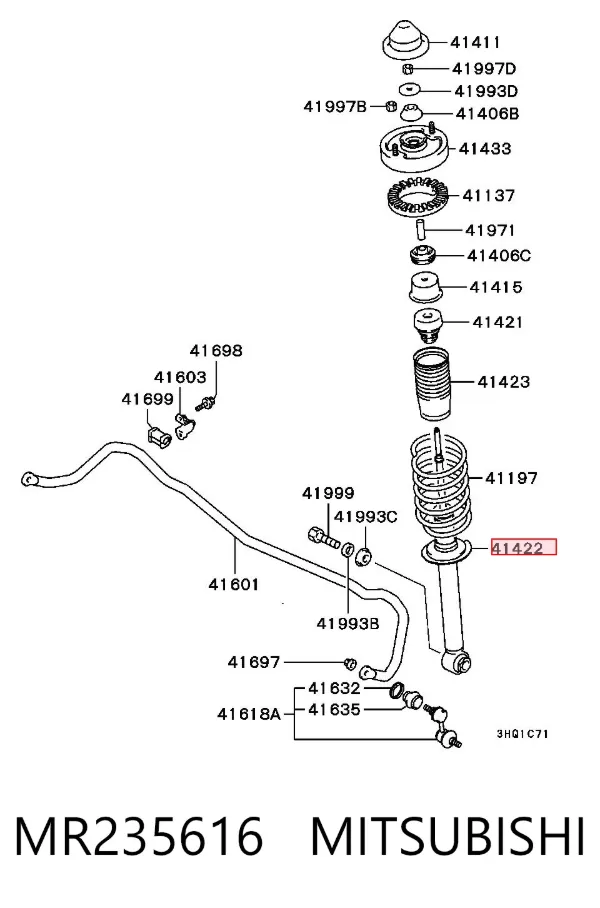 Amortyzator tylny MR235616 Mitsubishi
