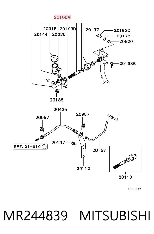 Cylinder sprzęgła główny MR244839 Mitsubishi