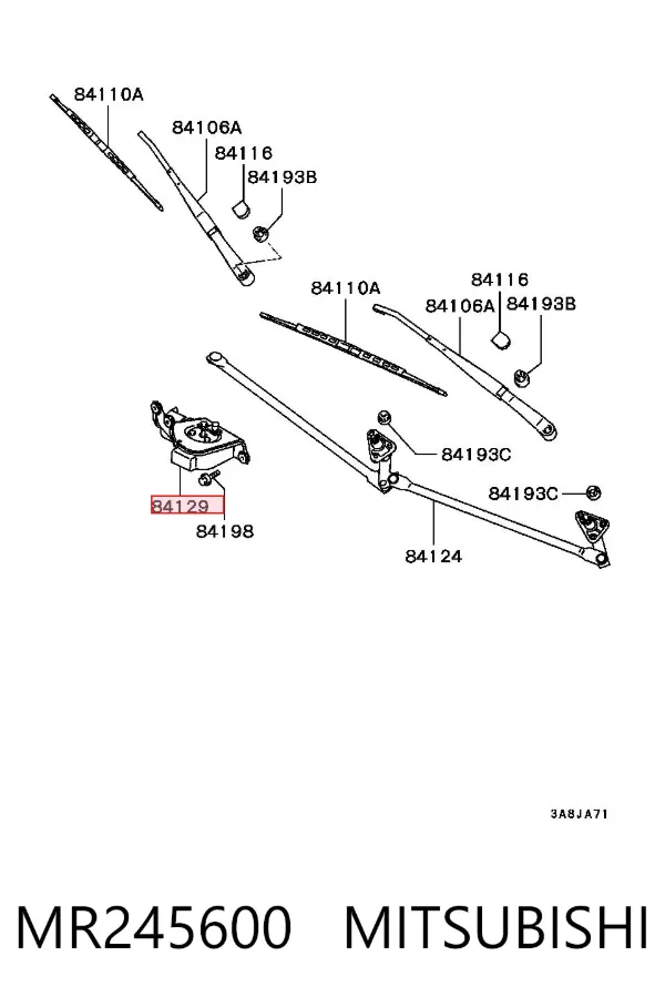 Silniczek wycieraczki szyby przedniej MR245600 Mitsubishi