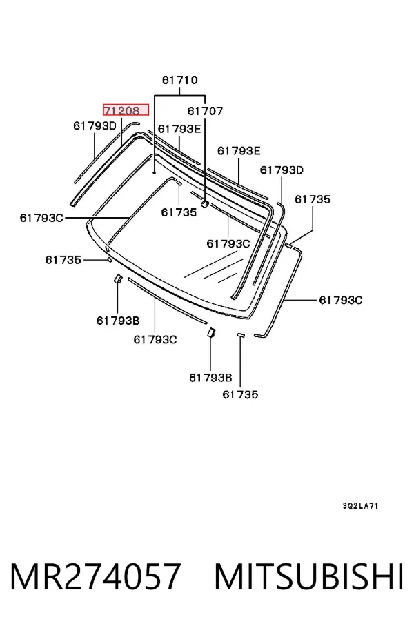 Listwa ochronna szyby przedniej MR274057 Mitsubishi