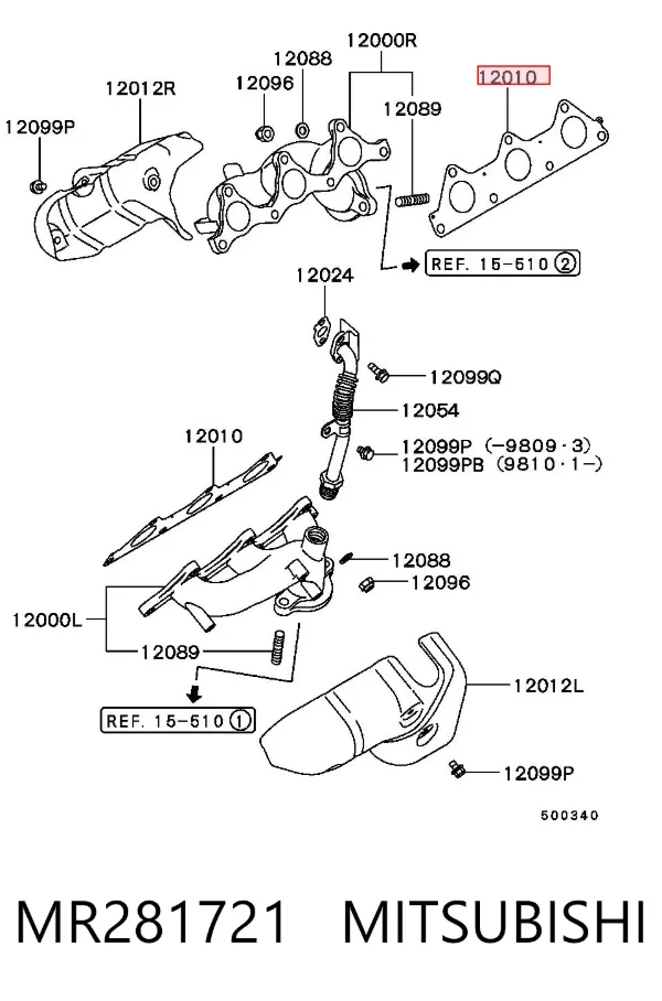 Uszczelka kolektora wydechowego Mitsubishi Pajero SPORT I