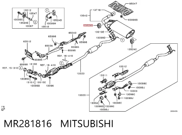 Poduszka mocowania tłumika MR281816 Mitsubishi