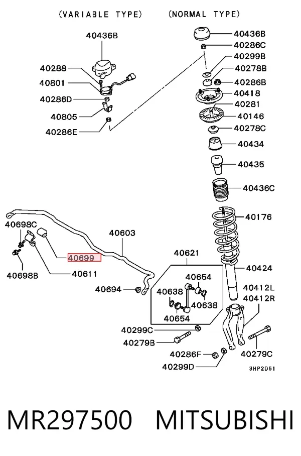 Tuleja stabilizatora przedniego MR297500 Mitsubishi