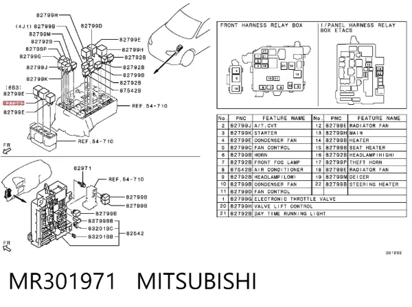 Przekaźnik wentylatora MR301971 Mitsubishi